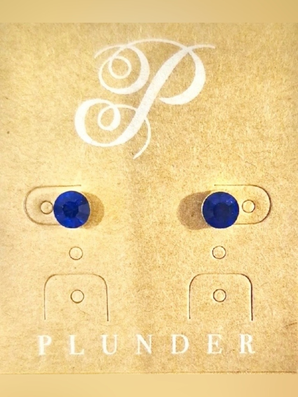 💙 NEW 💙 Plunder Blue Round Crystal Stud Earrings 💙